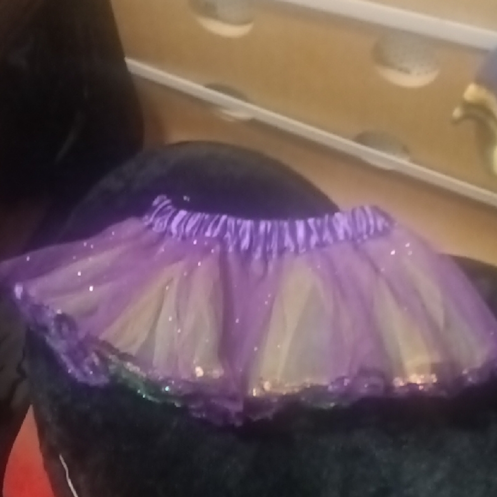 Festive Kids Costume with Purple and Green Stripes - Picture 2 of 7